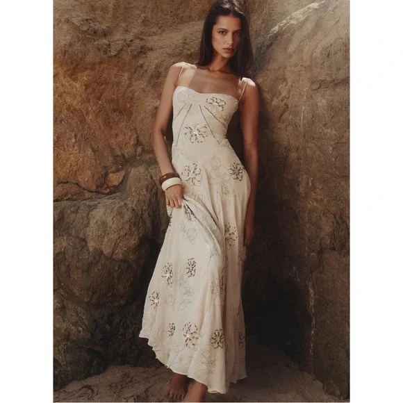 Brand New- House of CB SEREN Dress in Vanilla Champagne